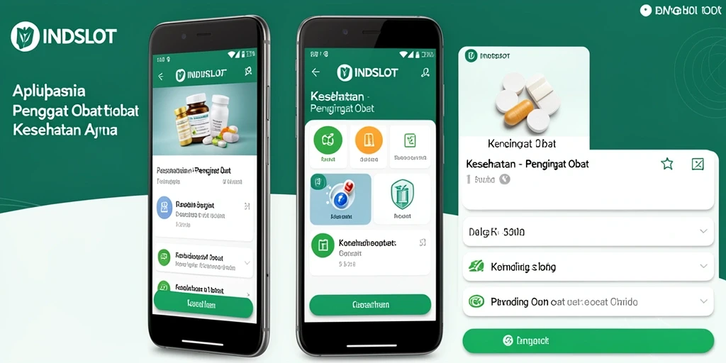 Screenshot INDSLOT dengan tampilan antarmuka Pengingat Obat yang menarik.