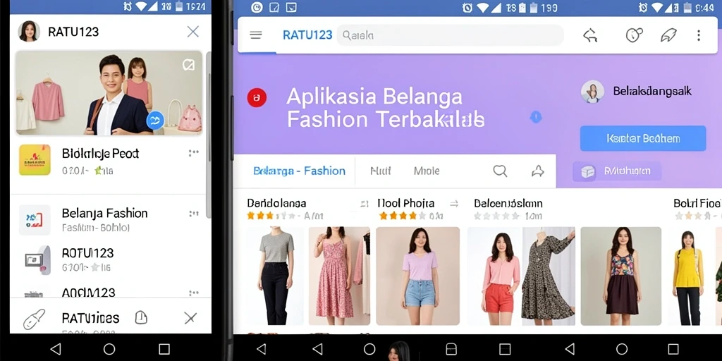 Antarmuka RATU123 menampilkan koleksi fashion terkini.