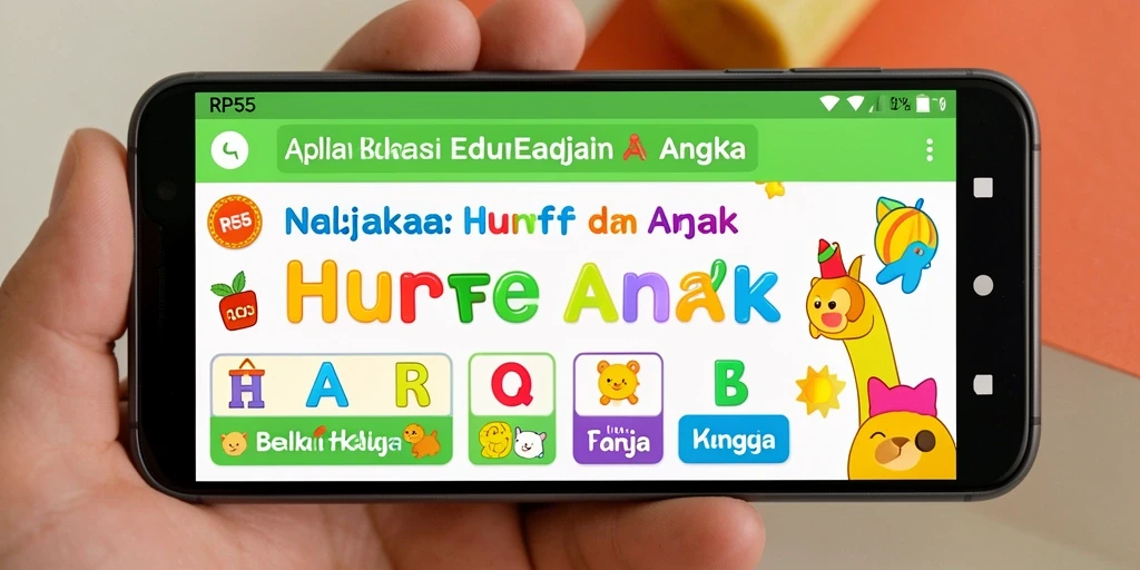 Tampilan antarmuka RP55 yang interaktif dan menarik untuk anak-anak.